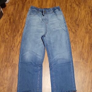 High Elastic Waist Blue Jeans